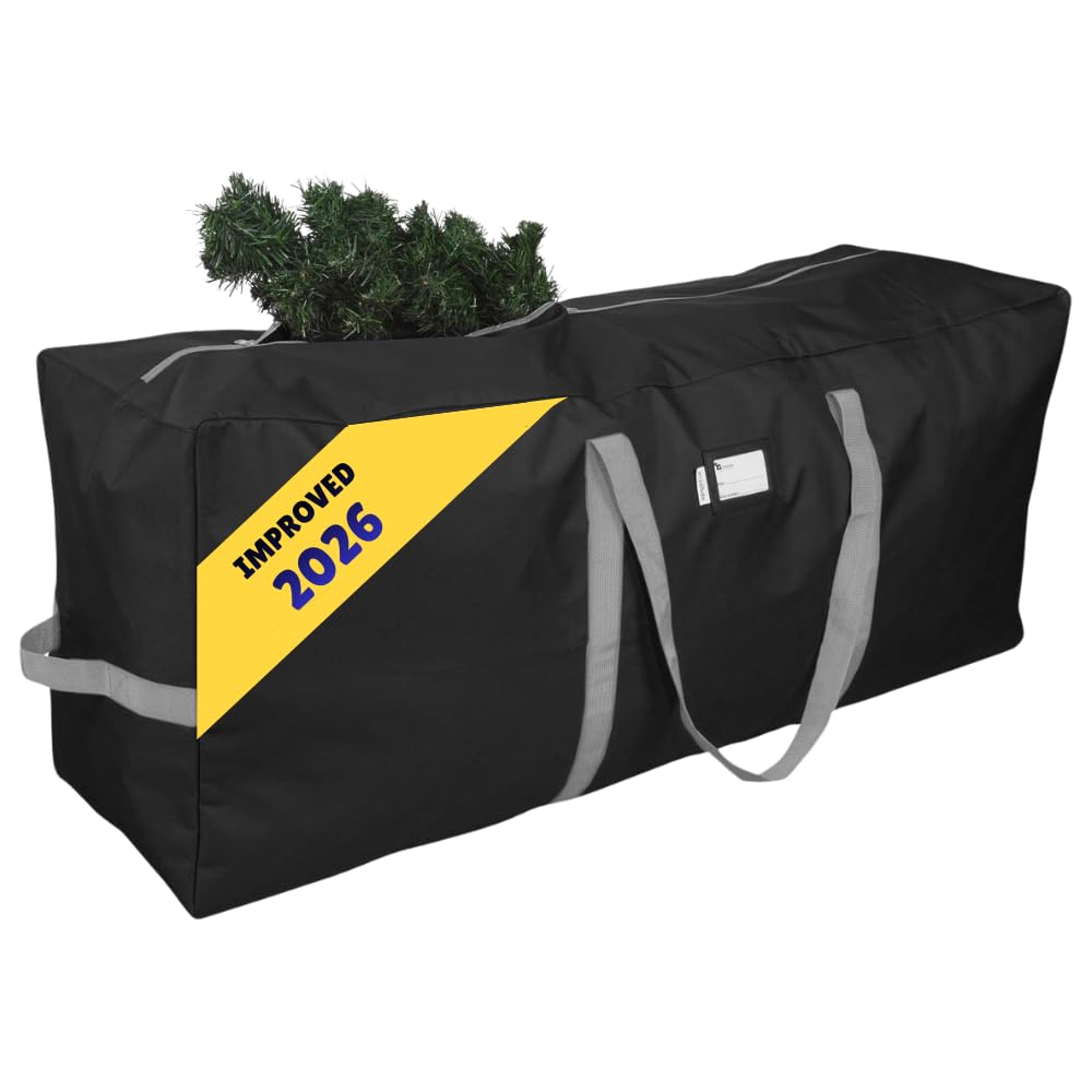 Primode bag front view showing durable black exterior and zipper, protects tree