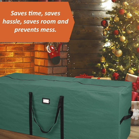 Primode bag placed in garage to show space-saving fit and easy placement