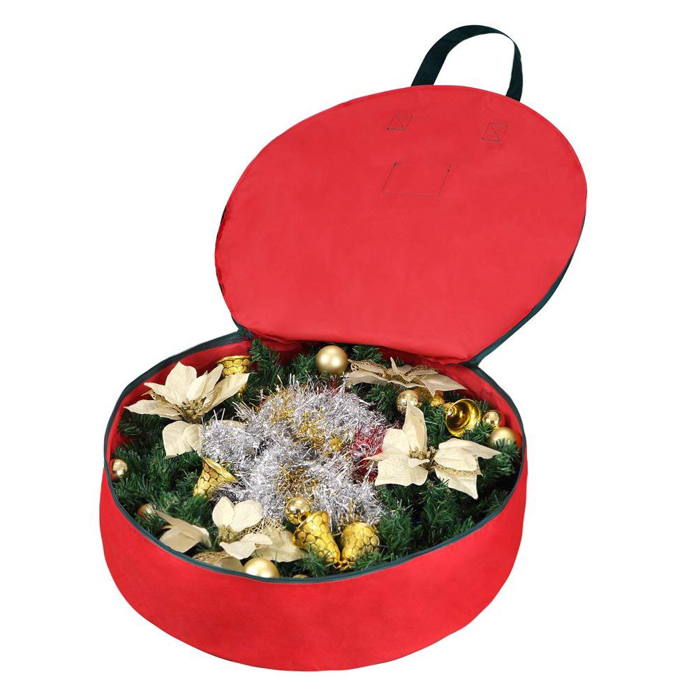 Primode bag with wreath inside showing size fit and protection for decorations