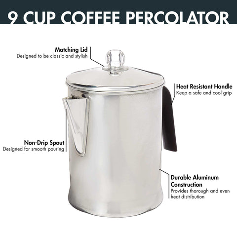Primula pouring freshly brewed coffee into mugs showing fast, plentiful serving