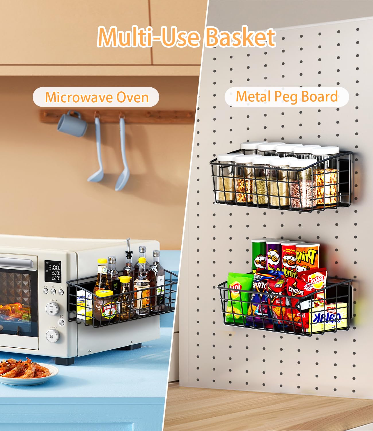 PrimZooty shelves in a modern kitchen showing countertop space saved