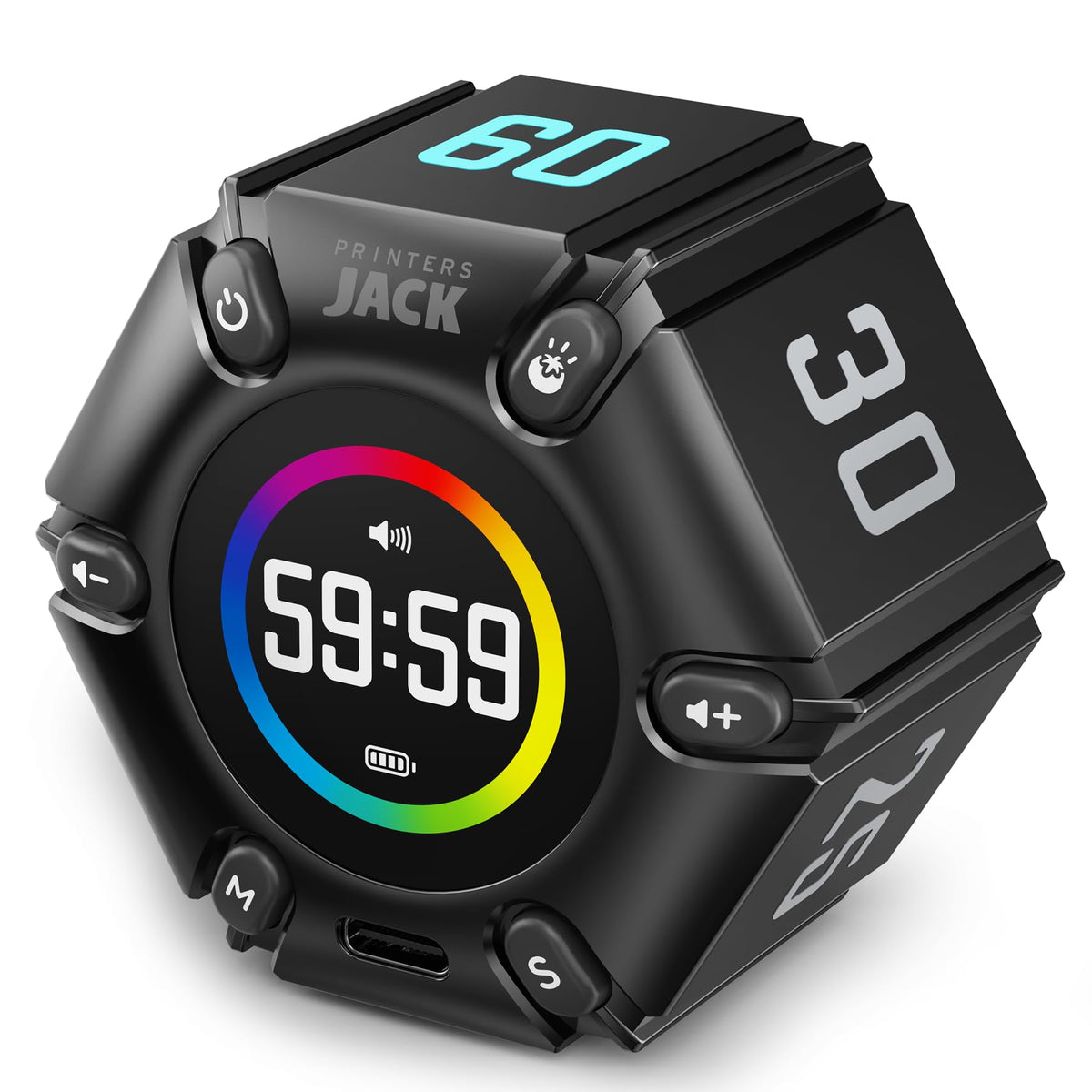 Printers Jack front display showing countdown and benefits of quick-start presets