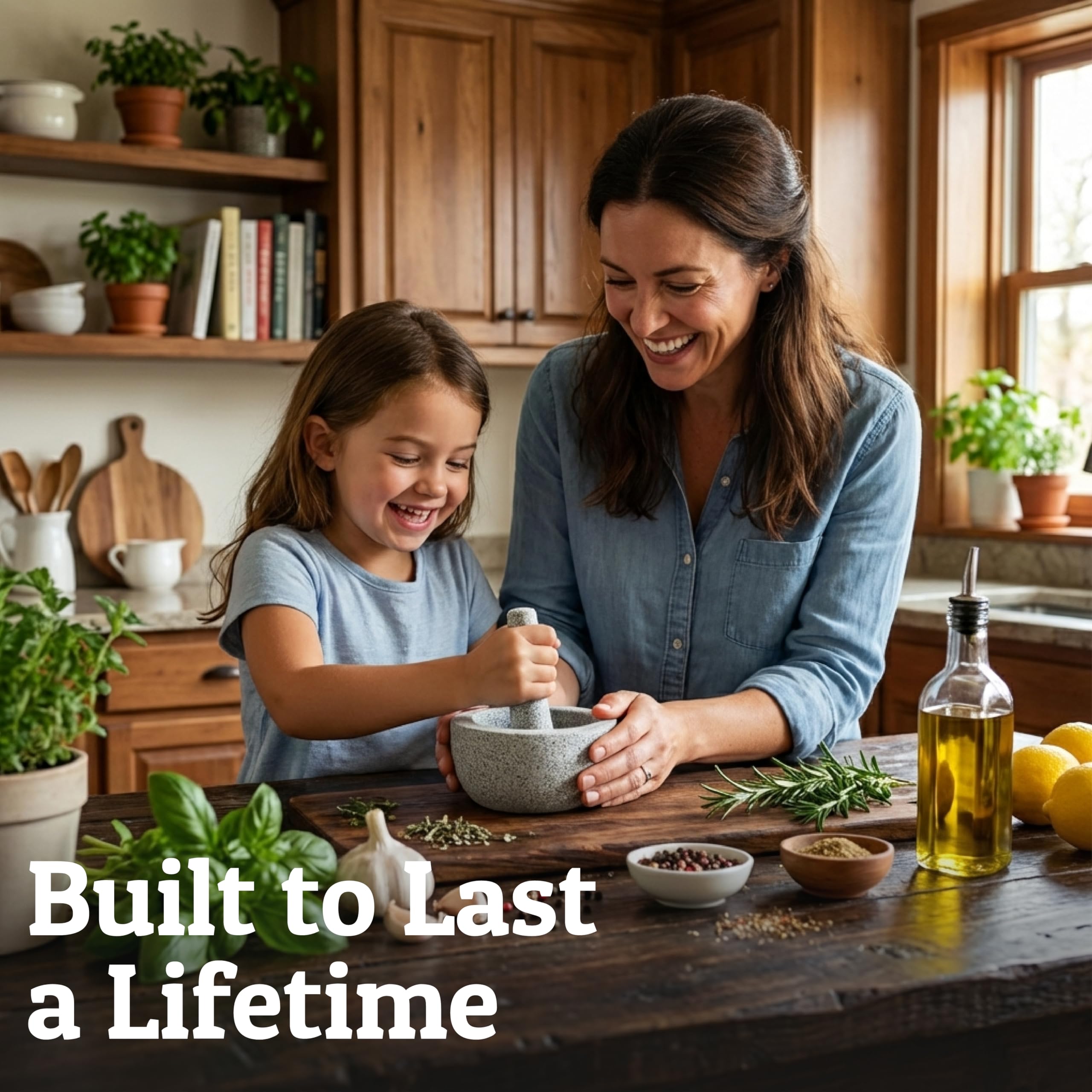 Priority Chef kitchen lifestyle on counter displaying elegant stone as functional decor