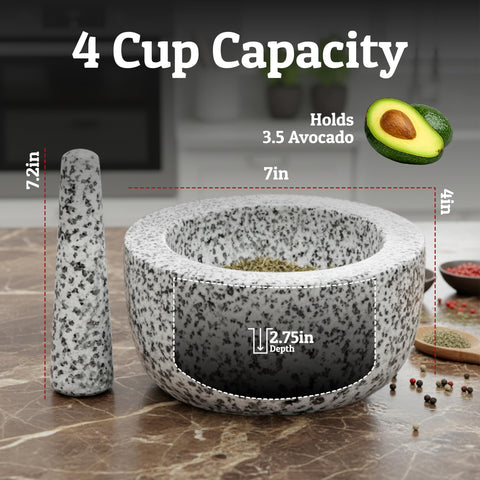 Priority Chef close-up of the 7.2-inch pestle grip for comfortable pounding