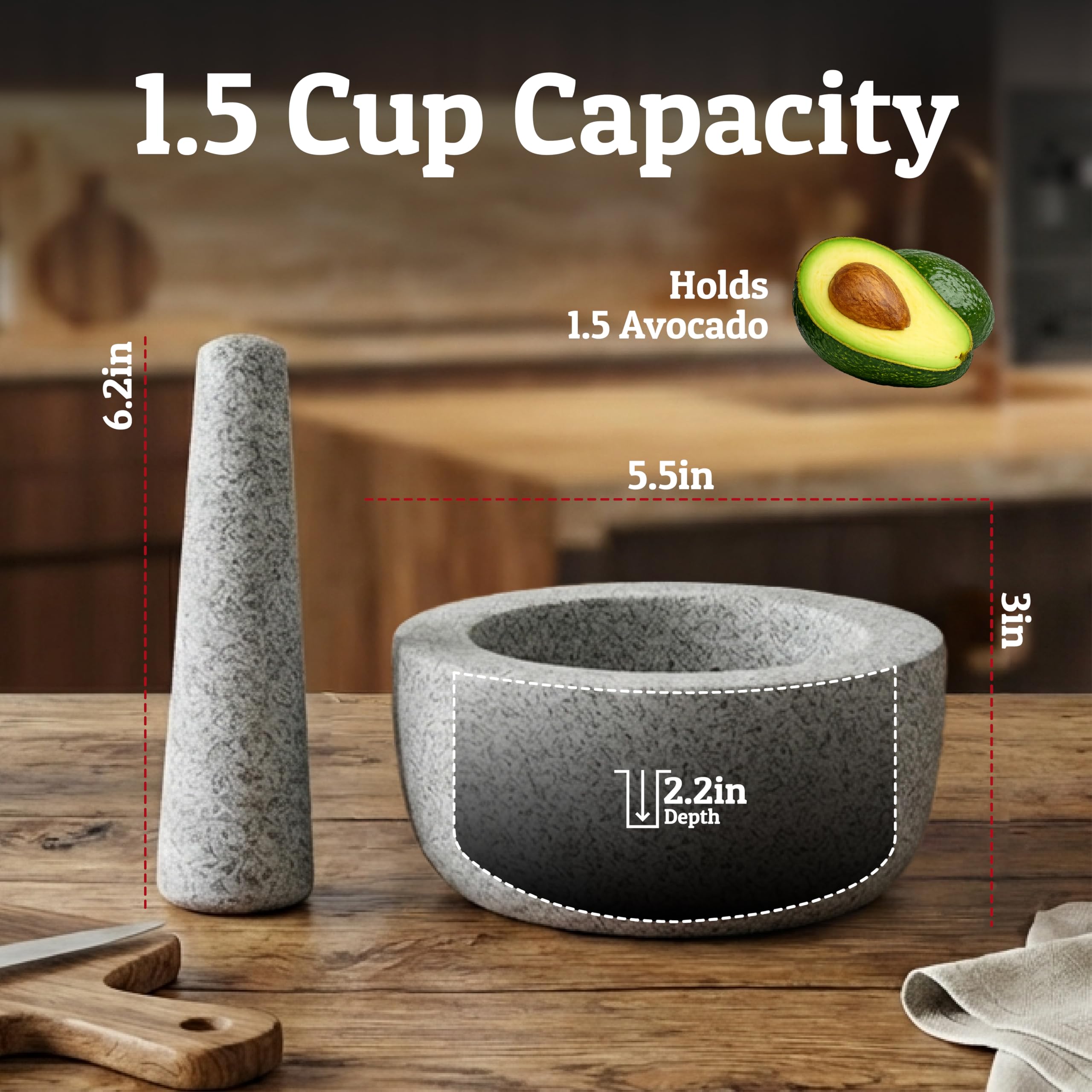Priority Chef pestle detail highlighting weight and comfortable grip for control
