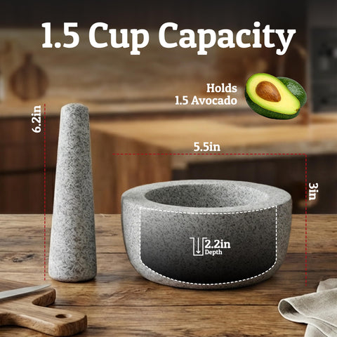 Priority Chef pestle detail highlighting weight and comfortable grip for control