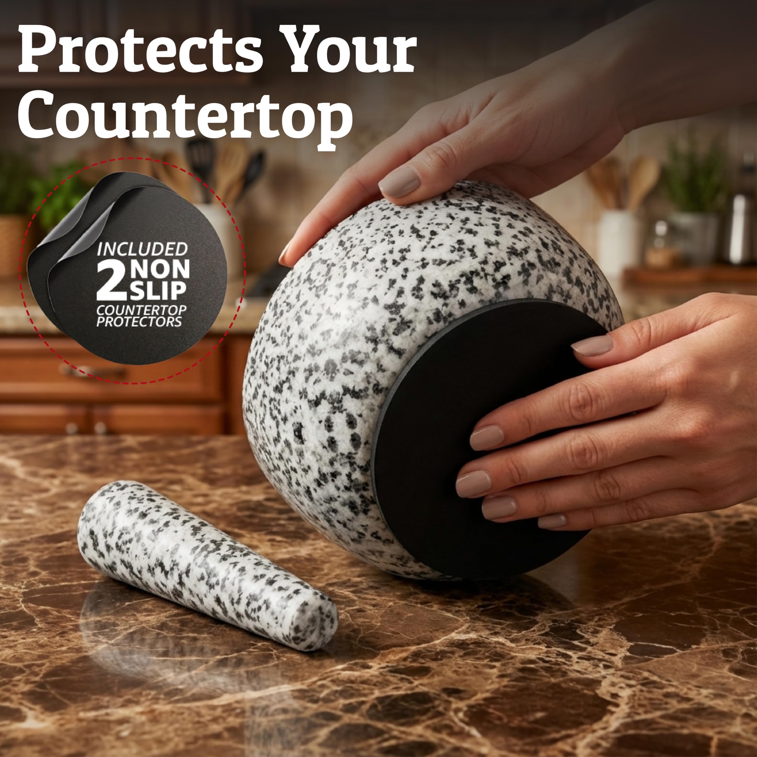Priority Chef detailed inside-bowl texture that helps release herbs' flavors