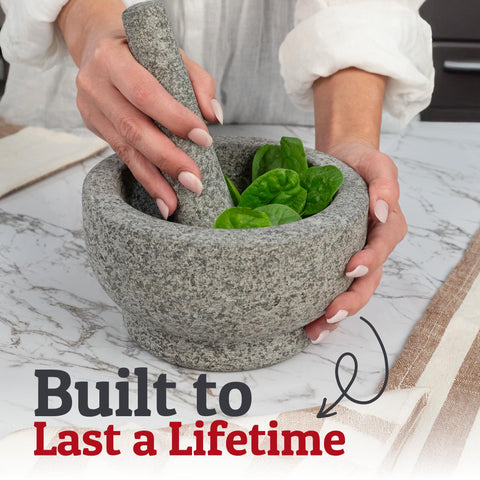 PriorityChef granite texture close-up revealing coarse surface that releases herbs' oils