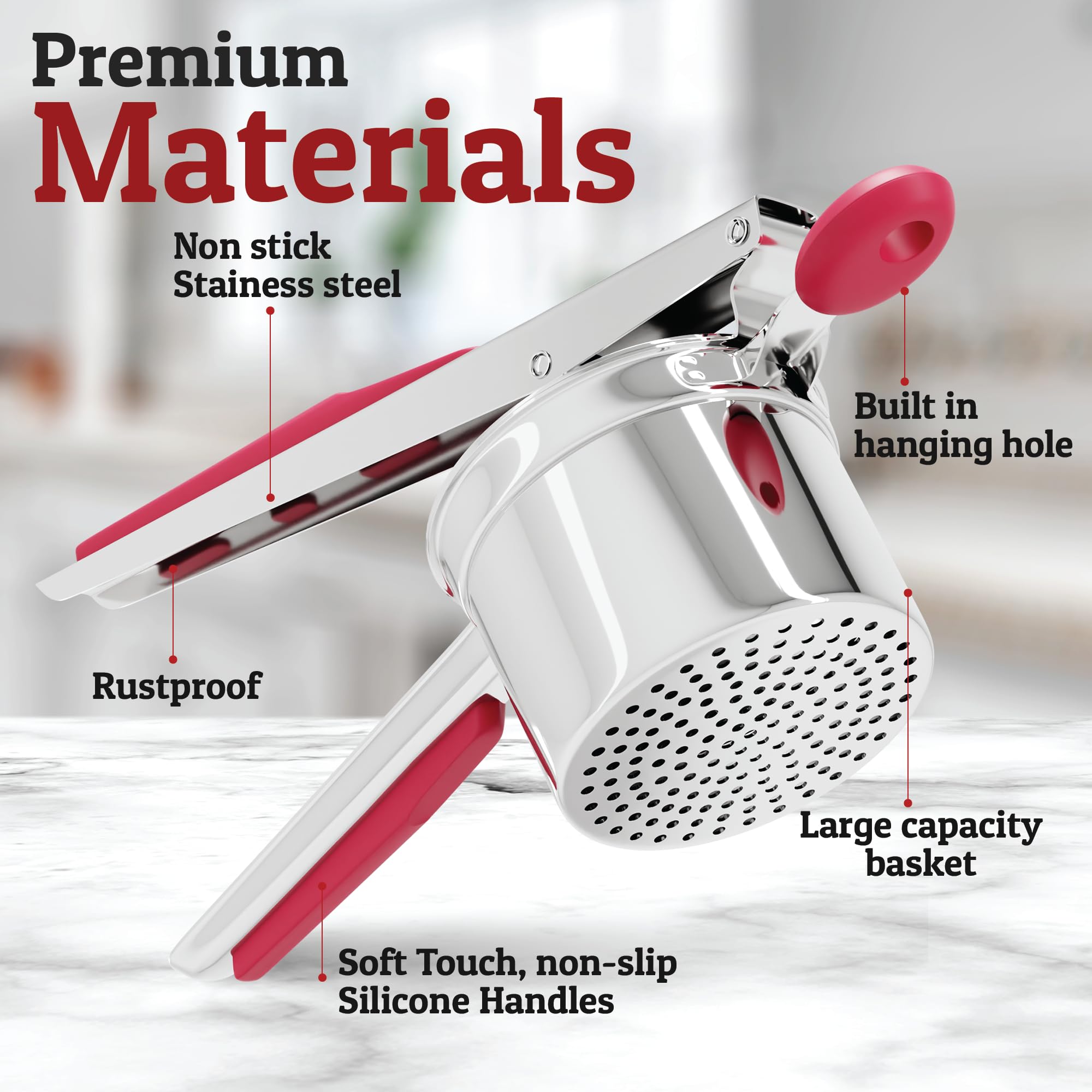 PriorityChef soft-touch silicone handles close-up for comfortable non-slip grip