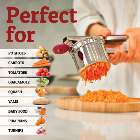 PriorityChef in-use kitchen image pressing potatoes for faster meal prep