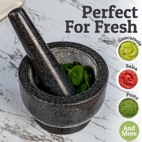 Priority Chef molcajete displayed on kitchen counter as decor and tool benefit lasting countertop appeal