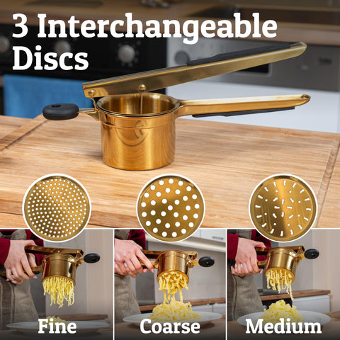 PriorityChef three-disc set laid out to show fine, medium, coarse texture options