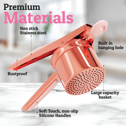 PriorityChef cushioned silicone handle detail for comfortable leverage and reduced hand strain