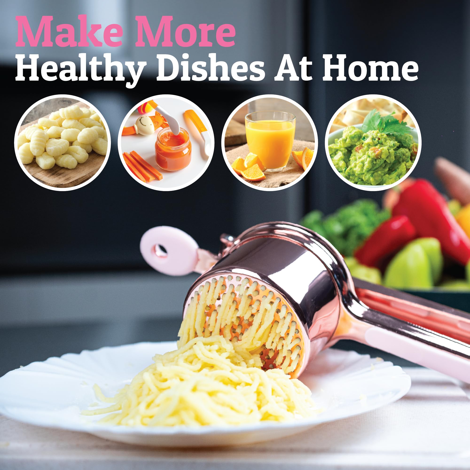PriorityChef ricer on kitchen counter in use for family meal preparation and style