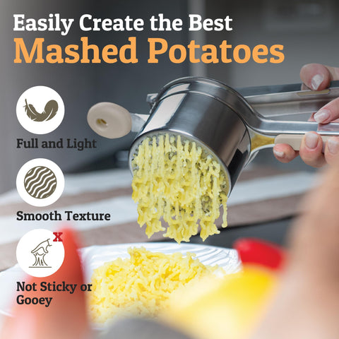PriorityChef size comparison with potato showing 15oz capacity for efficient batching benefit
