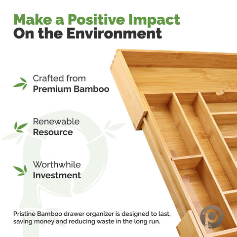 Pristine Bamboo organizer on countertop showing natural style enhancing decor