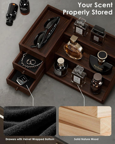 ProCase drawer detail with velvet lining protecting watches and jewelry