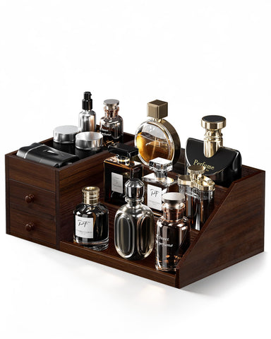 ProCase front view of organizer showing tidy cologne display and easy access