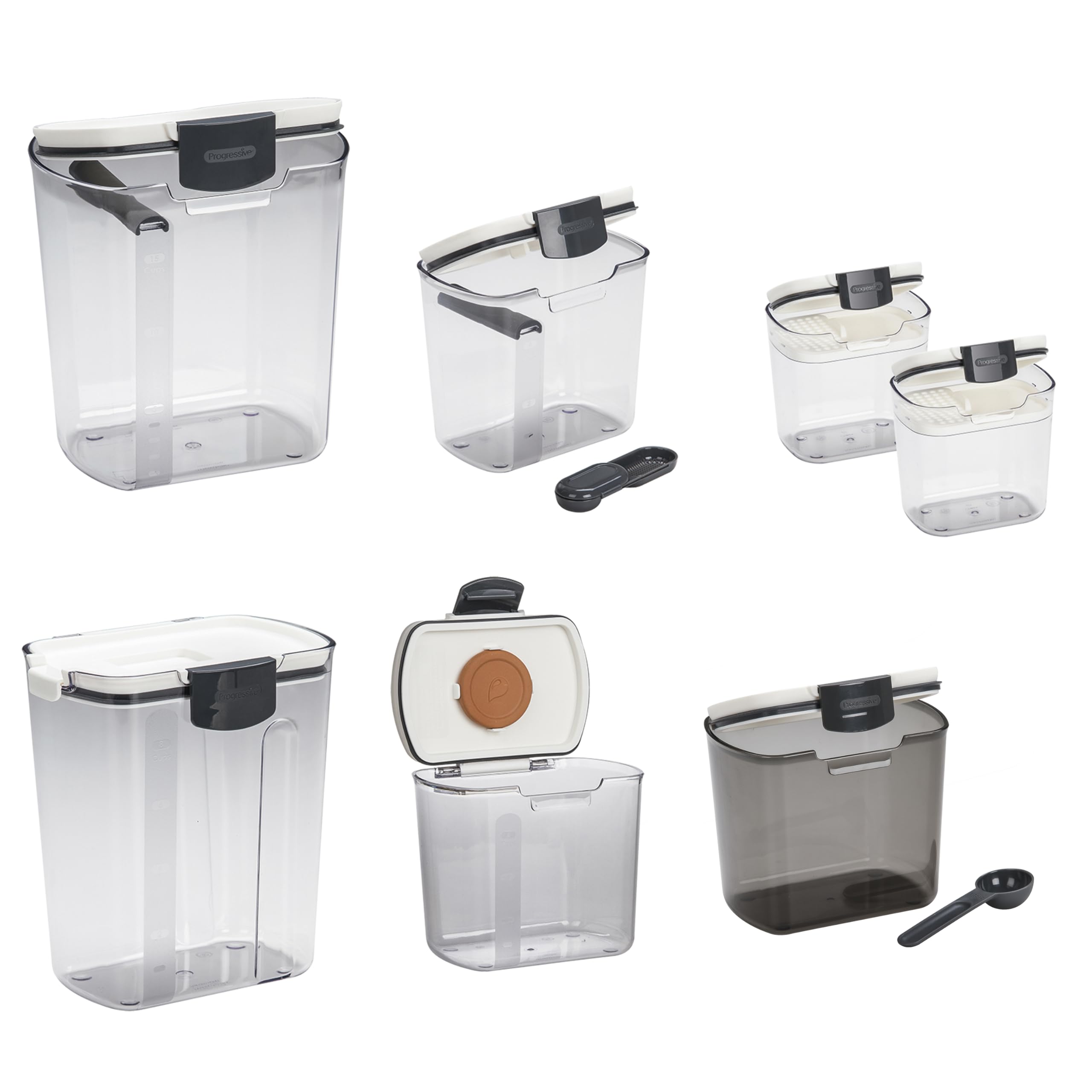Progressive ProKeeper front view showing full set organized on counter, keeps ingredients accessible