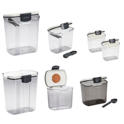Progressive ProKeeper front view showing full set organized on counter, keeps ingredients accessible