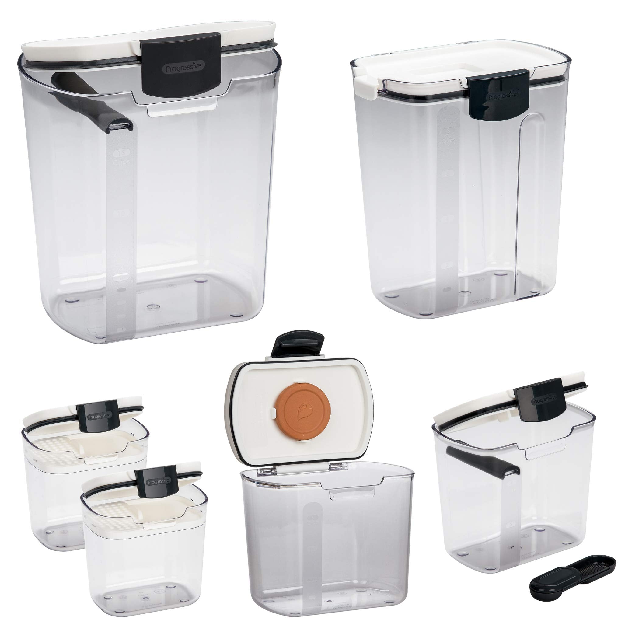 Progressive ProKeeper mini keepers staged with spices showing compact storage benefit