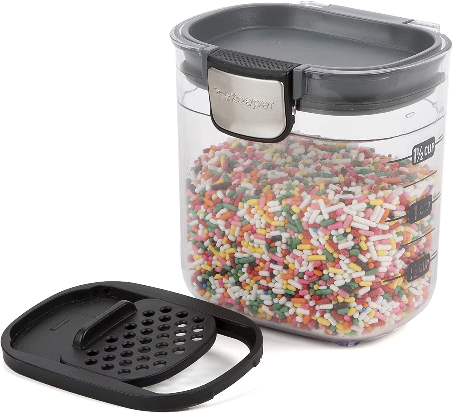 Progressive ProKeeper+ filled with assorted spices showing clear visibility and organization