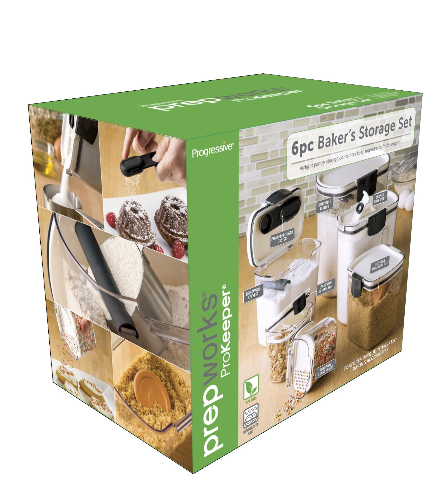 Sugar keeper flip pour spout in use showing Progressive brand controlled pouring benefit