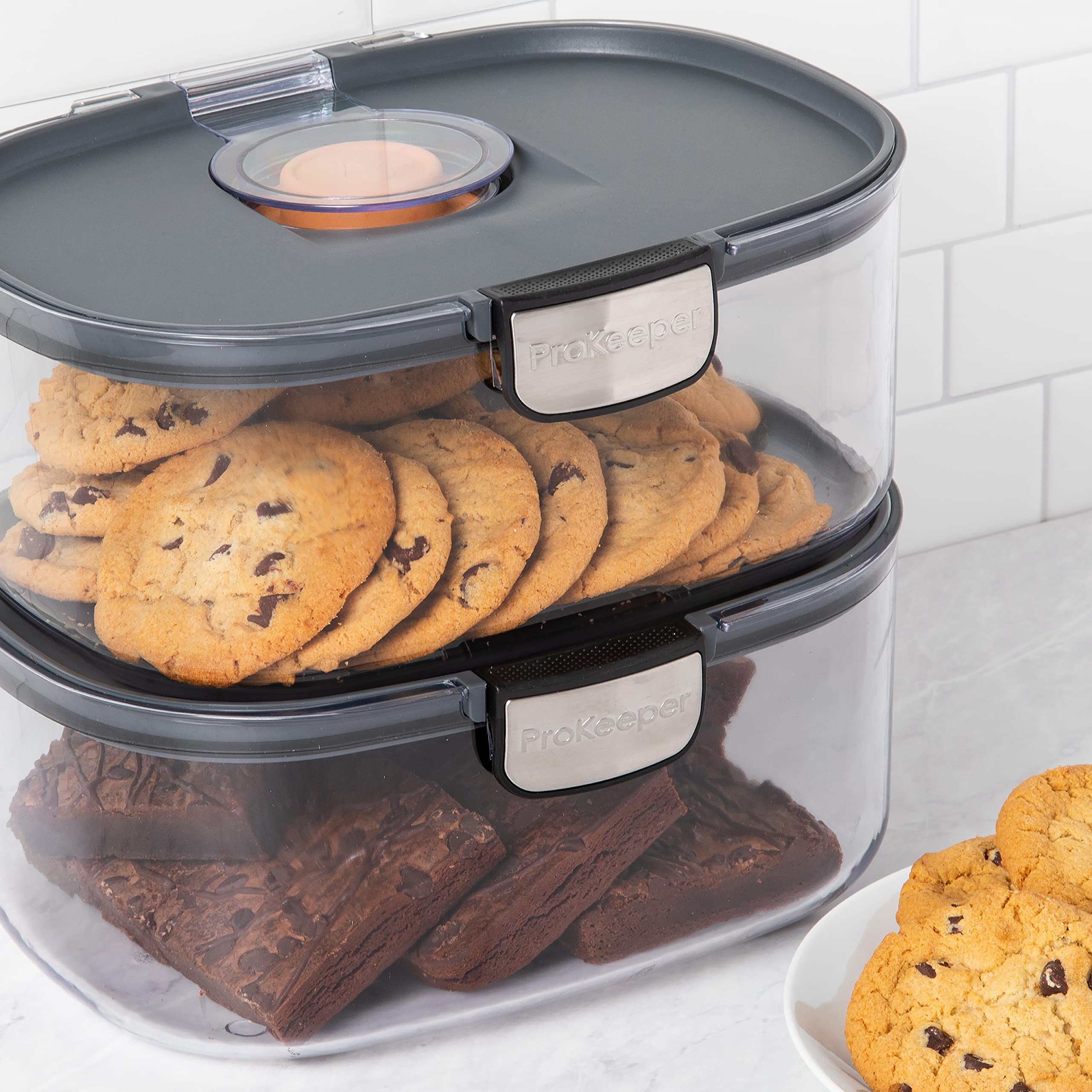 Progressive ProKeeper filled with cookies illustrating texture preservation benefit