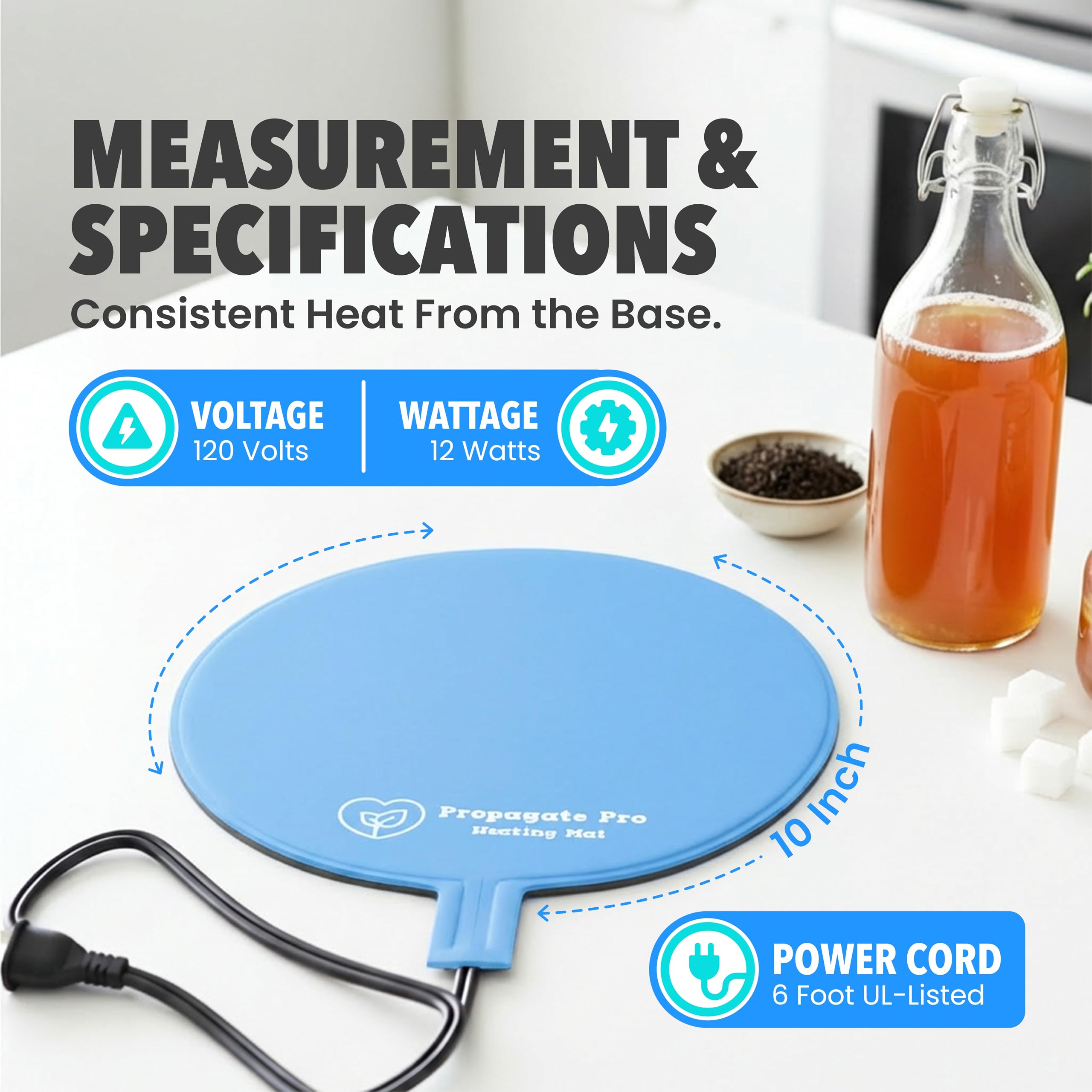 Propagate Pro beneath fermentation bucket keeping beer fermentation temperatures steady