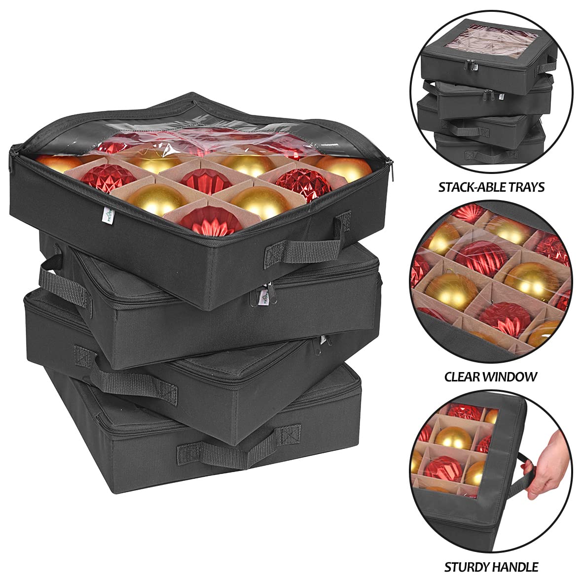 ProPik filled tray with 16 ornaments demonstrating organization capacity