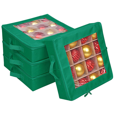 ProPik front view of green ornament box showing neat storage and protection