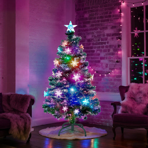 Prsildan tree next to sofa showing scale for small-space suitability
