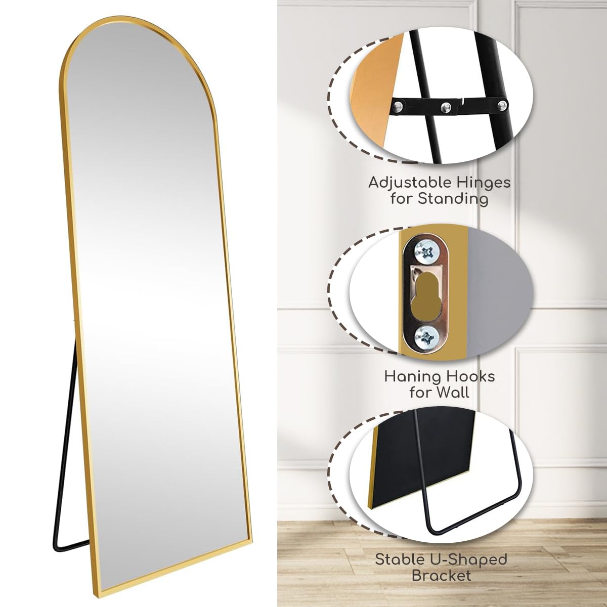 Prywot mirror leaning against wall showing flexible placement benefit