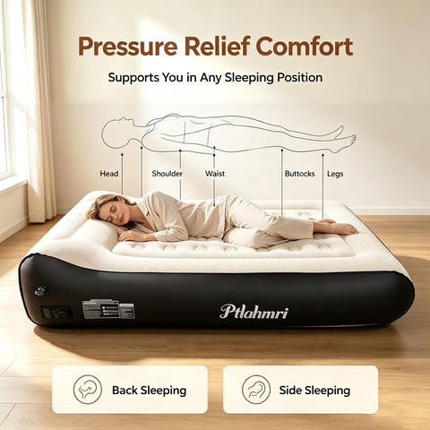 Ptlahmri flocked top close-up for soft, mattress-like sleeping comfort