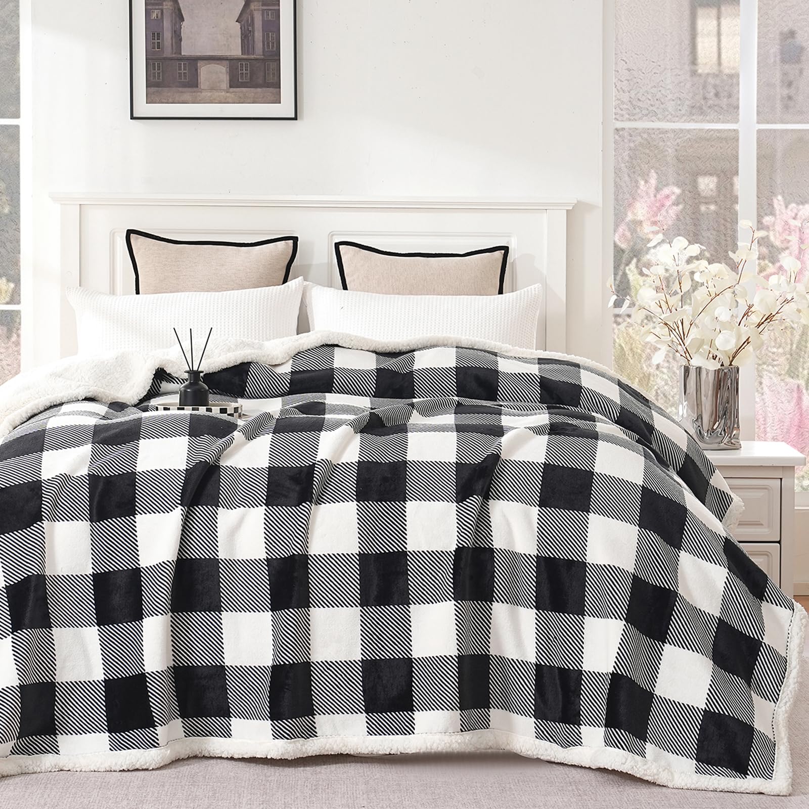 PU MEI close-up of flannel lattice texture highlighting softness and visual depth