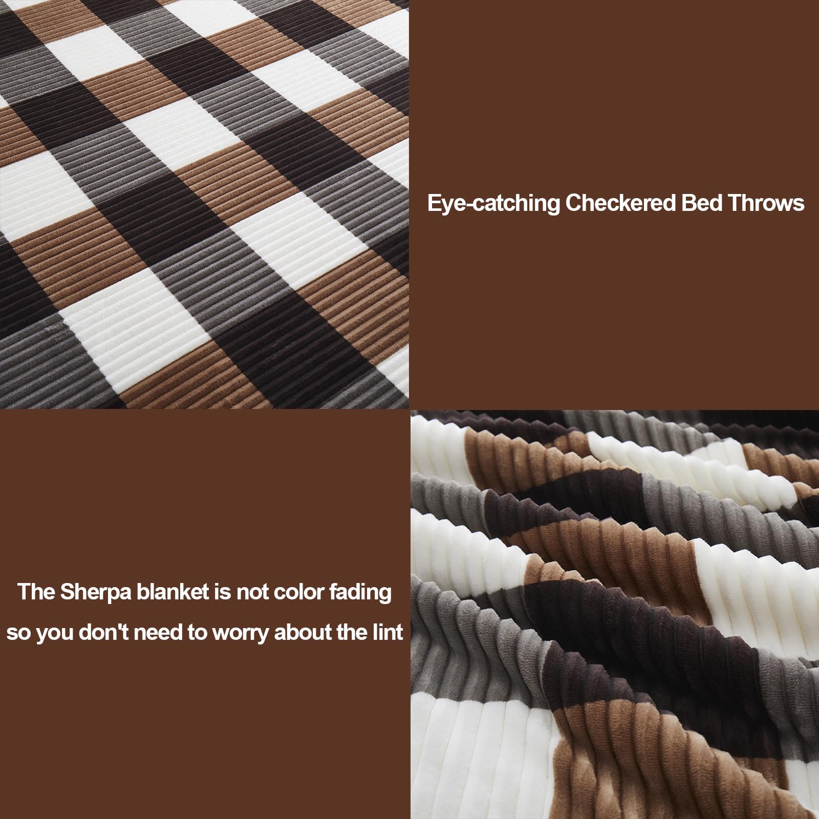 PU MEI plaid pattern detail showing colors and elegant home accent