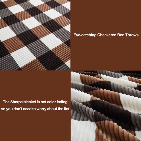 PU MEI plaid pattern detail showing colors and elegant home accent