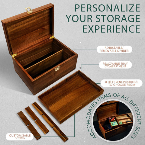 Public House open box showing removable top tray and adjustable divider for flexible organization