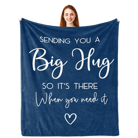 Pubrave front view of blanket showing comforting message and warm design benefit