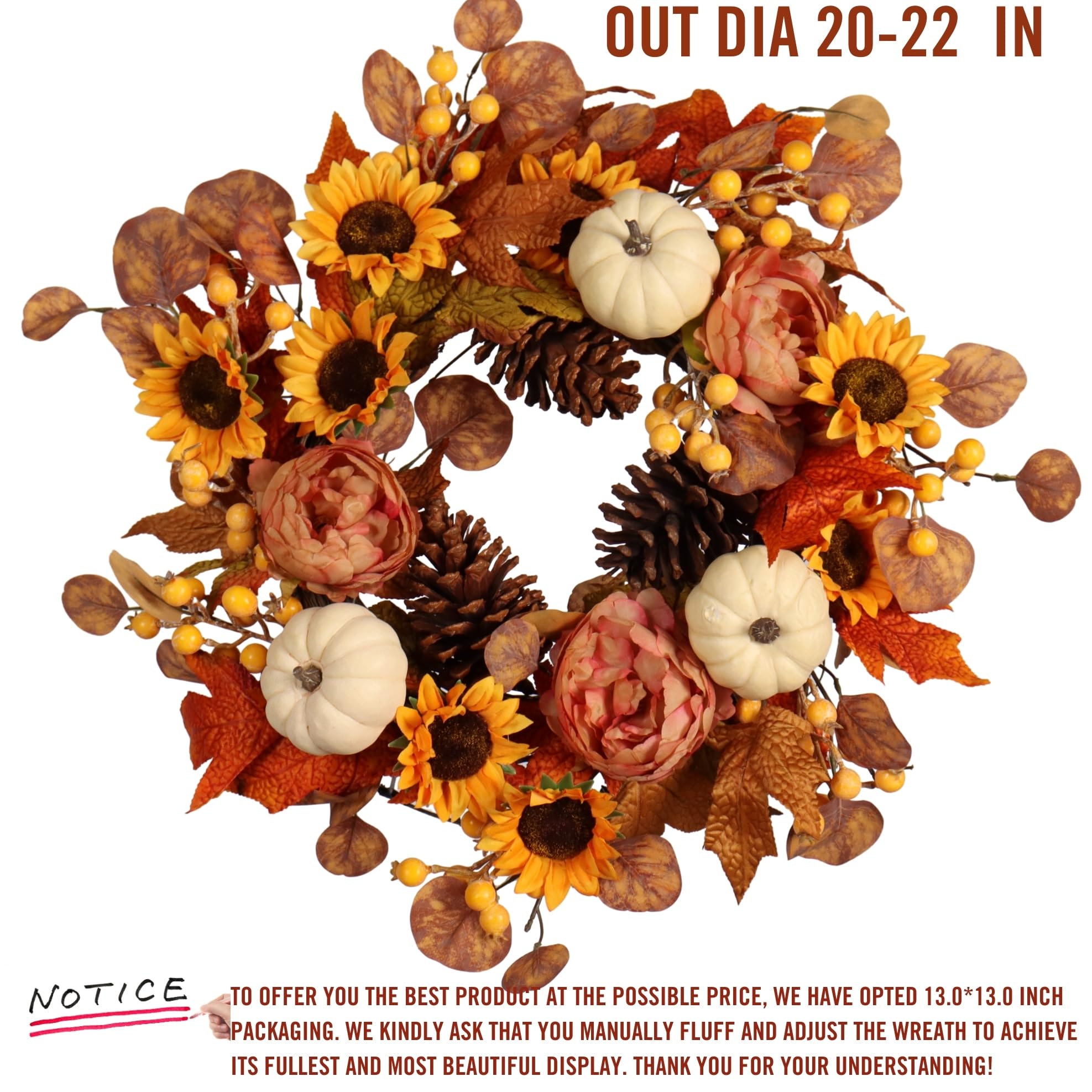 Pudate wreath back frame and hanging loop for easy installation
