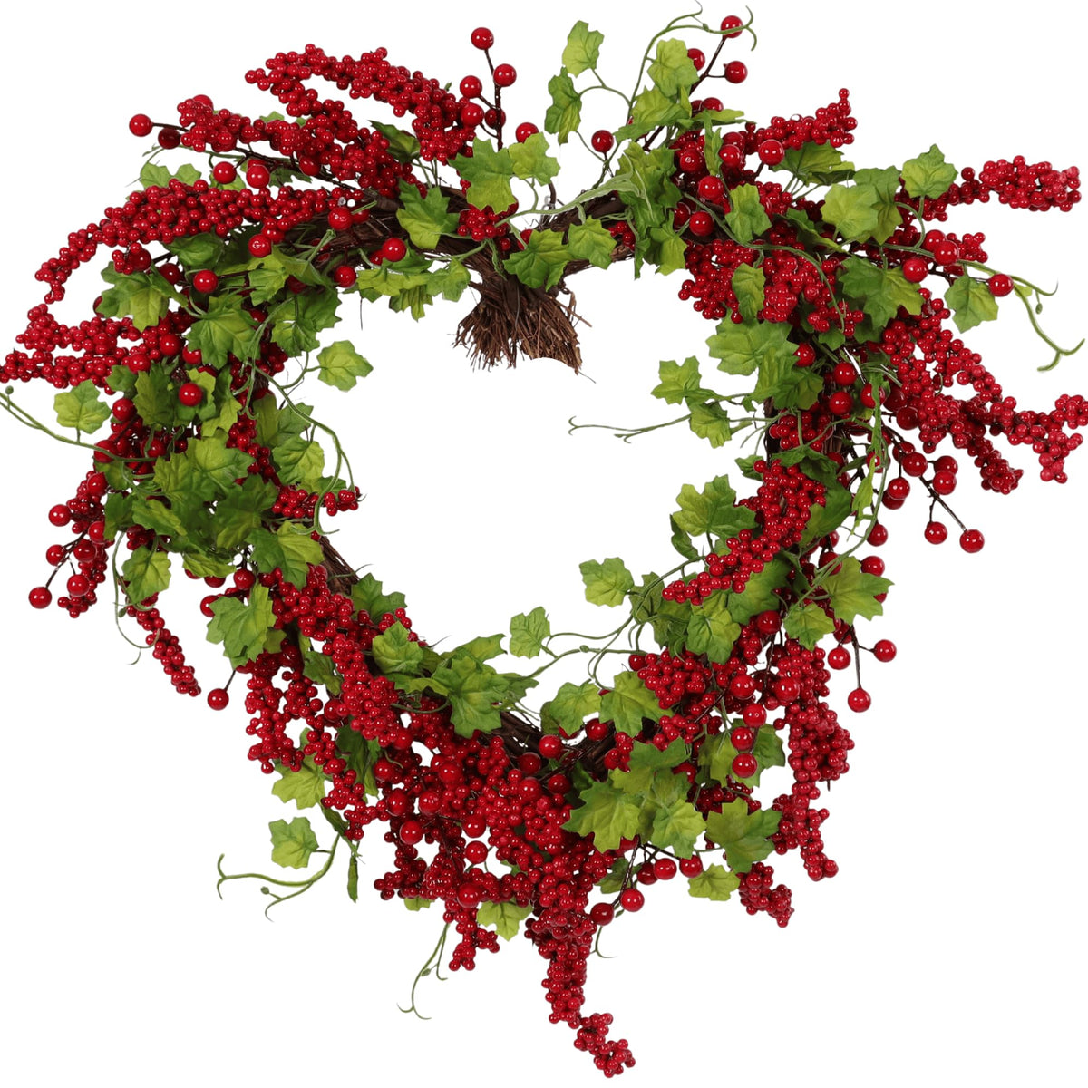 Pudate heart wreath front view showing romantic curb appeal