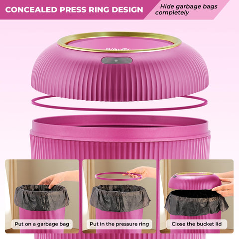 Pukomc close-up of infrared sensor and lid for touchless convenience