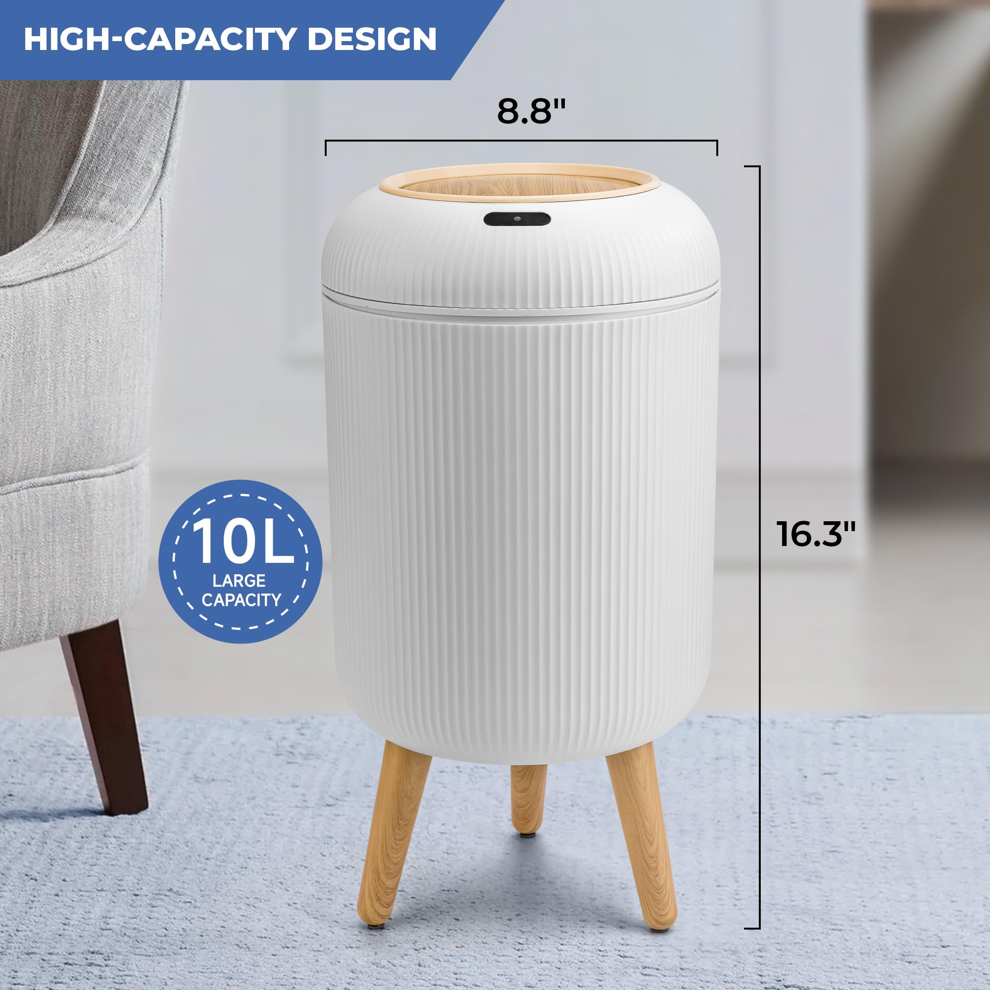 Pukomc beside hand for size comparison showing space-saving benefit