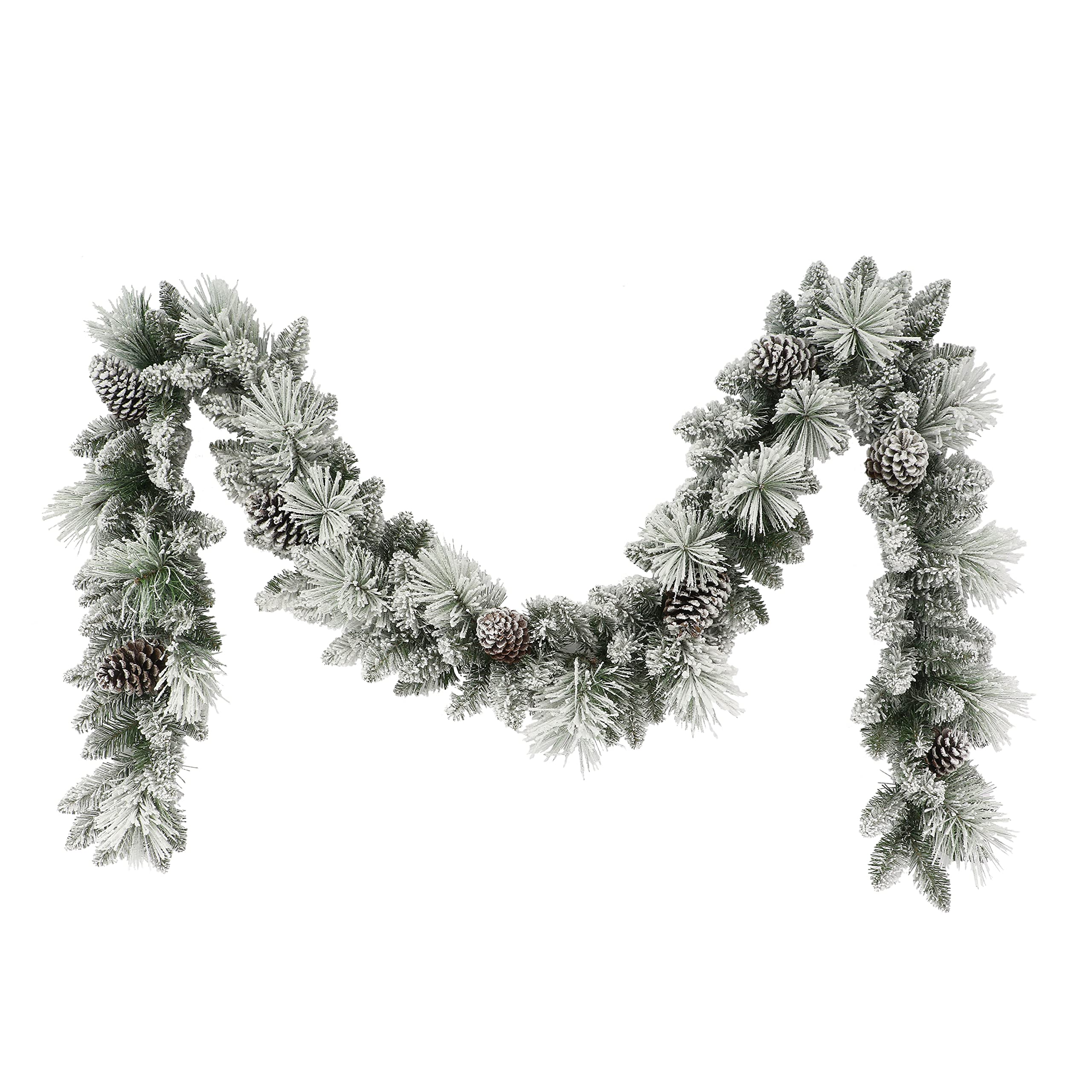 Puleo International garland full-length draped showing size and snowy finish benefit