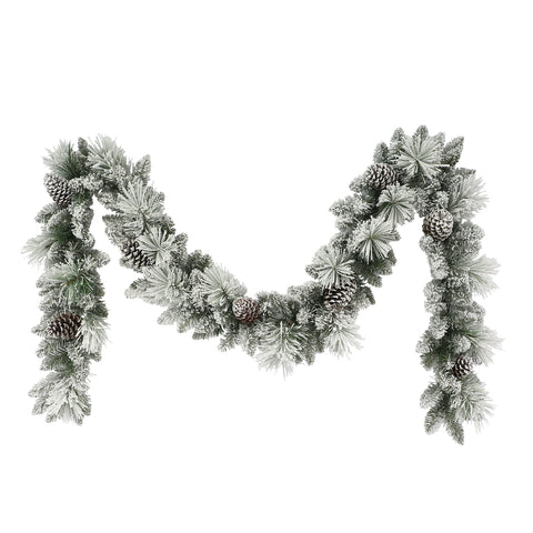 Puleo International garland full-length draped showing size and snowy finish benefit