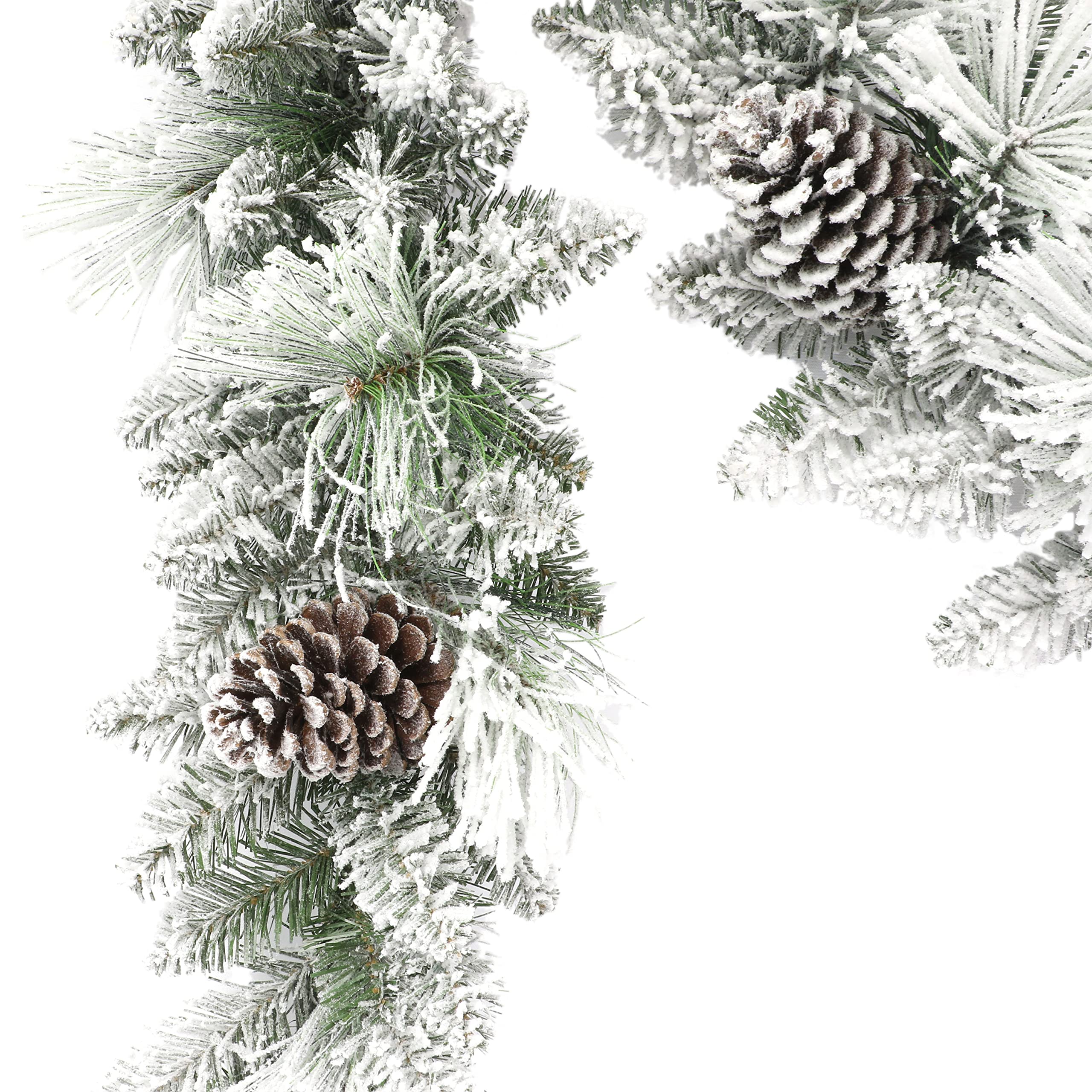 Puleo International garland arranged on a fireplace mantel adding festive ambiance