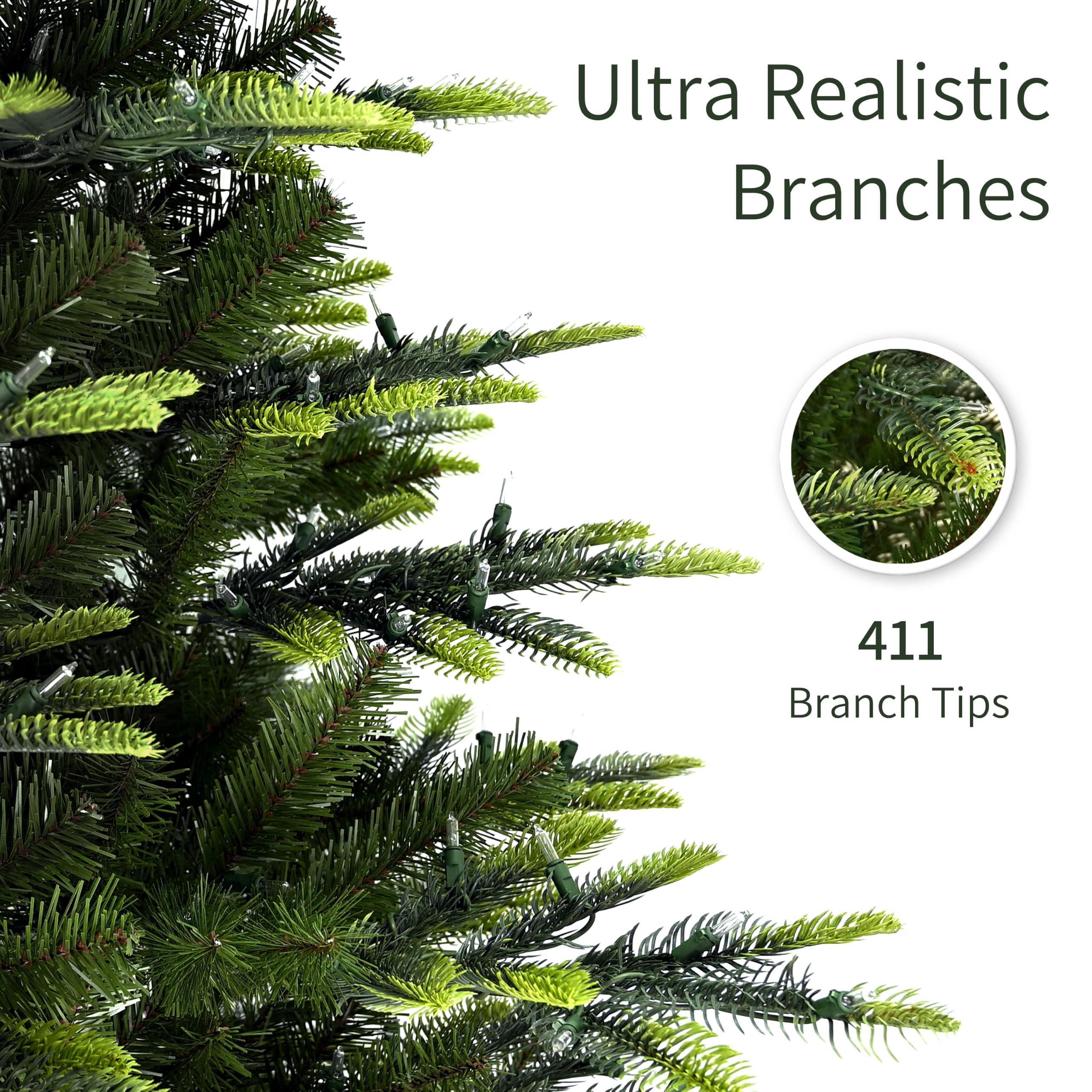 Puleo International folded hinged branches showing compact off-season storage benefit