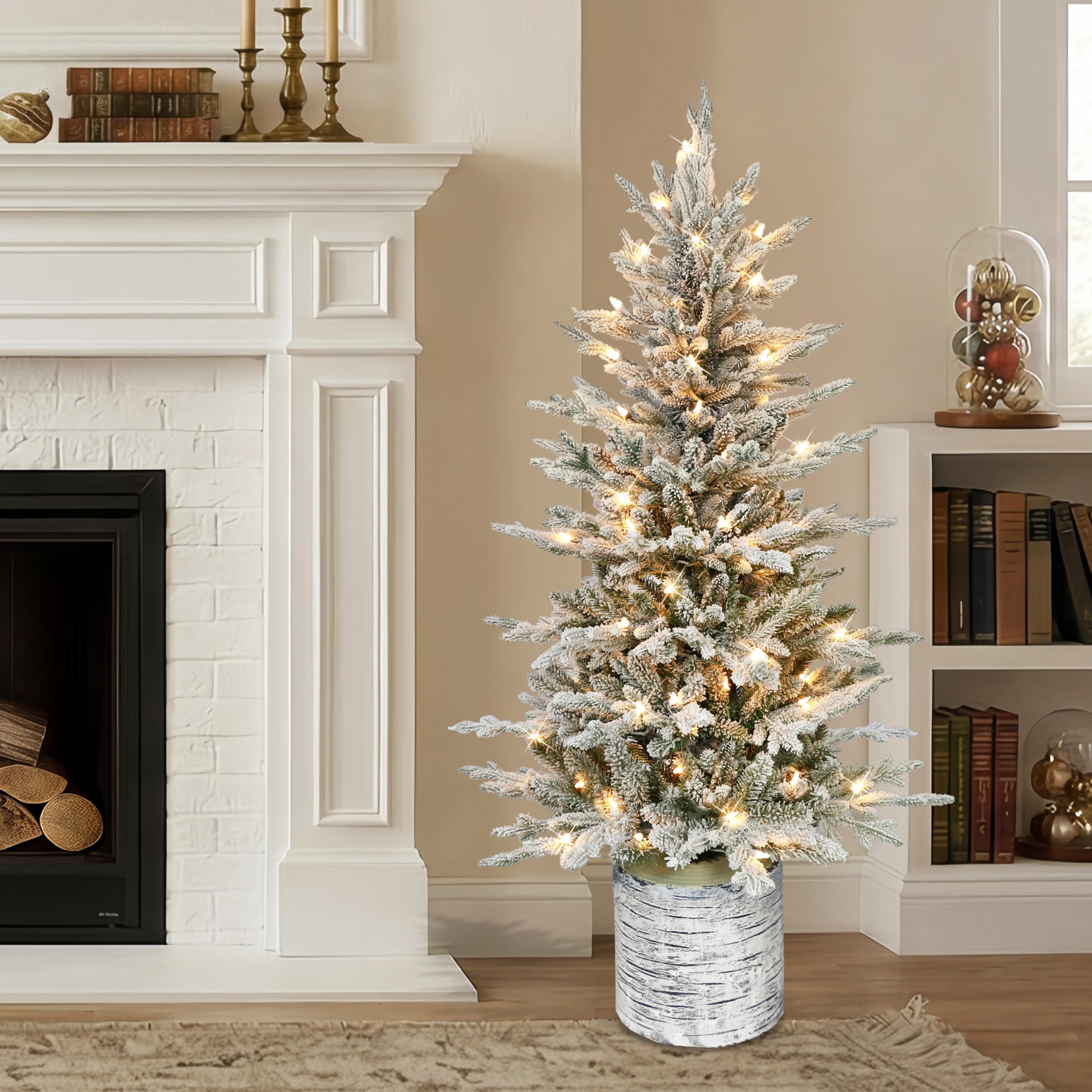 Puleo International close-up of flocked branches highlighting realistic texture and depth