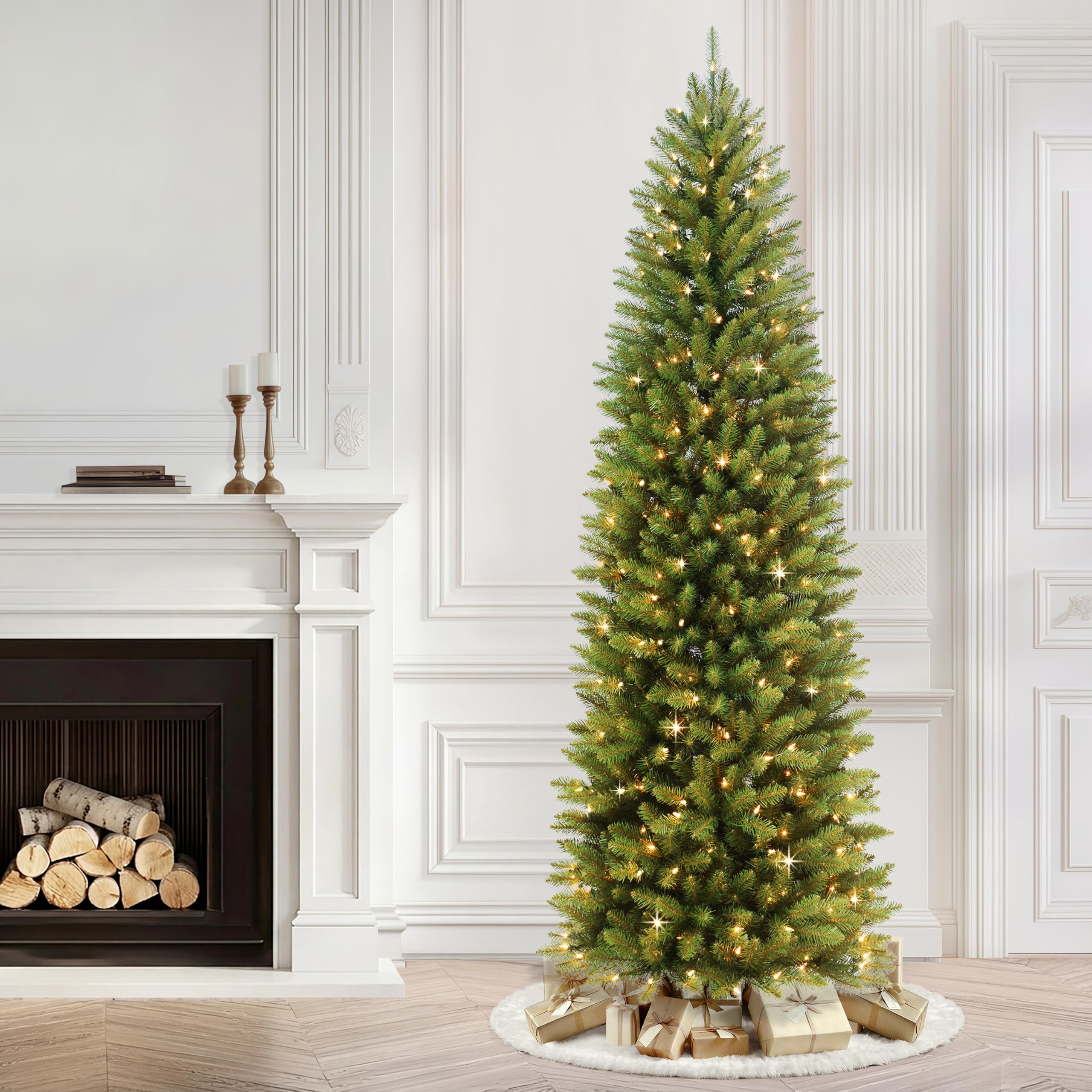 Puleo International folded tree for compact storage highlighting clutter-free benefit