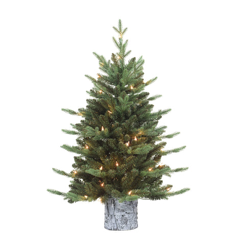 Puleo International front view of tree with lights and full shape for instant decor